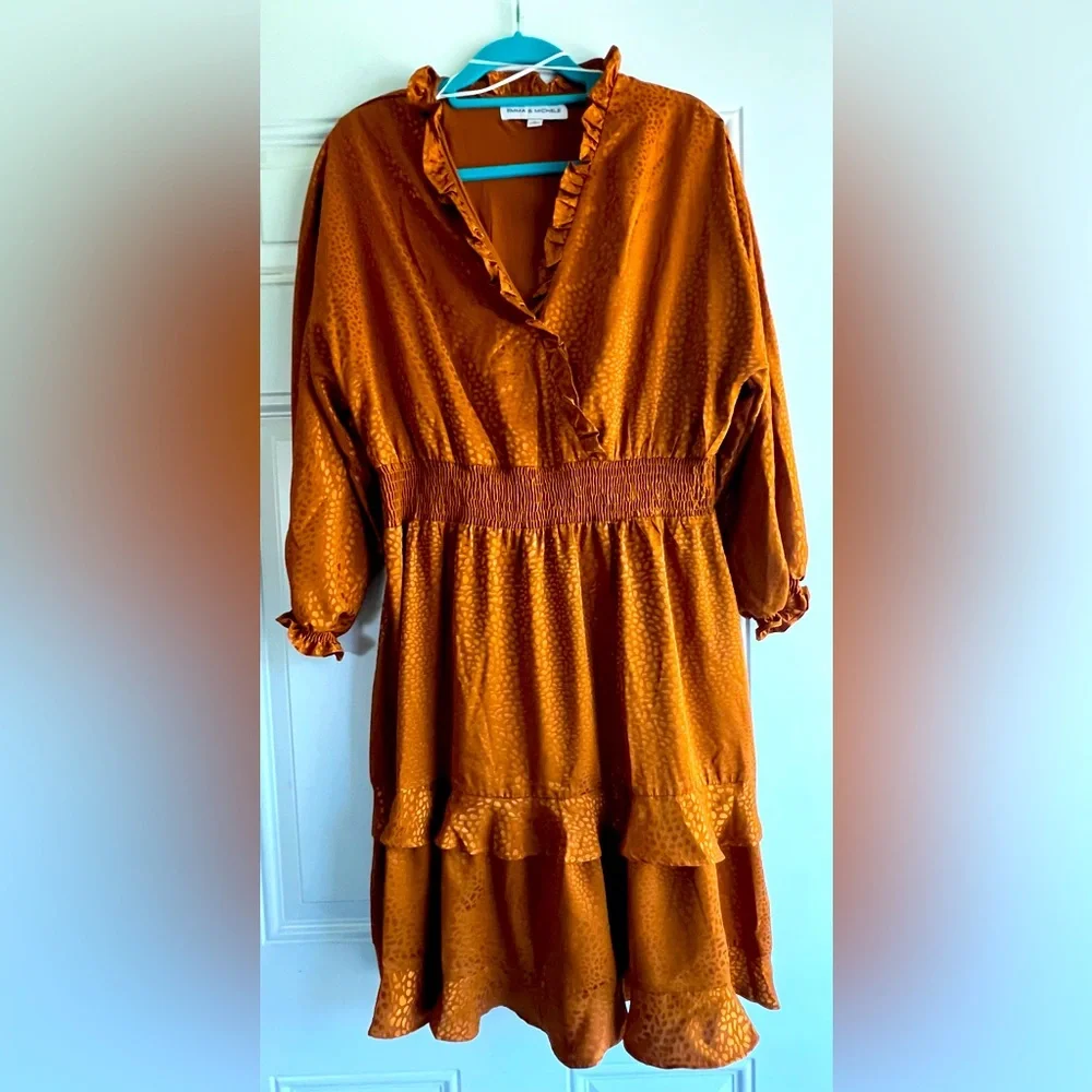 Animal Print Long Sleeve Dress - Picture 1 of 10
